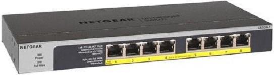 Switch de Rede GS108LP Gigabit Ethernet Não Gerenciado (10/100/1000) PoE - NETGEAR