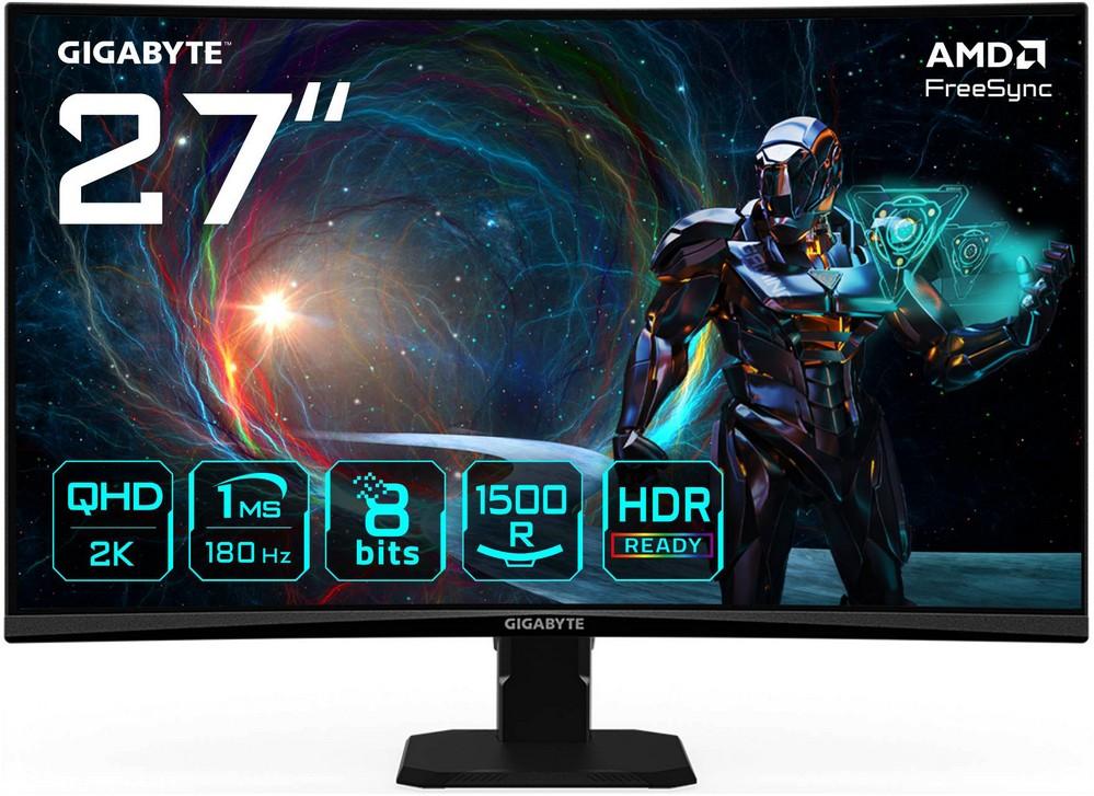 Monitor Curvo GS27QCA VA Edge LED 27 QHD 16:9 180Hz FreeSync - GIGABYTE