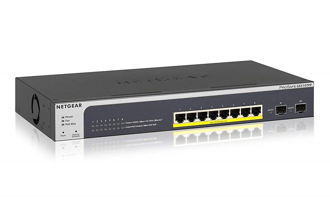 Switch de Rede GS510TPP Gerido L2/L3/L4 1000 Mbit/s (PoE) Preto - NETGEAR