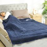 Manta Elétrica Grande Manta Térmica Sofá de Coralina com 10 Níveis de Temperatura e Temporizador 180x130 cm Azul