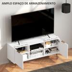 Móvel de TV Moderno Móvel de TV para Sala de Estar com 2 Compartimentos Abertos para Televisores de 55 Polegadas 120x35x48 cm Branco