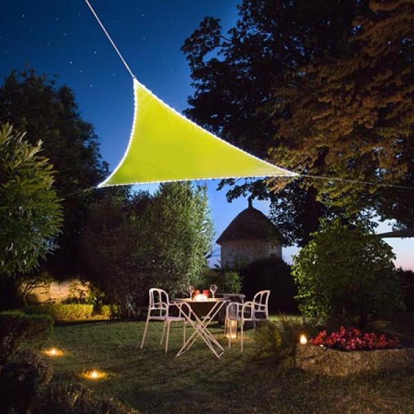 Vela de Sombra Triângulo c/ Rebordo LED (Verde Limão) - PEREL