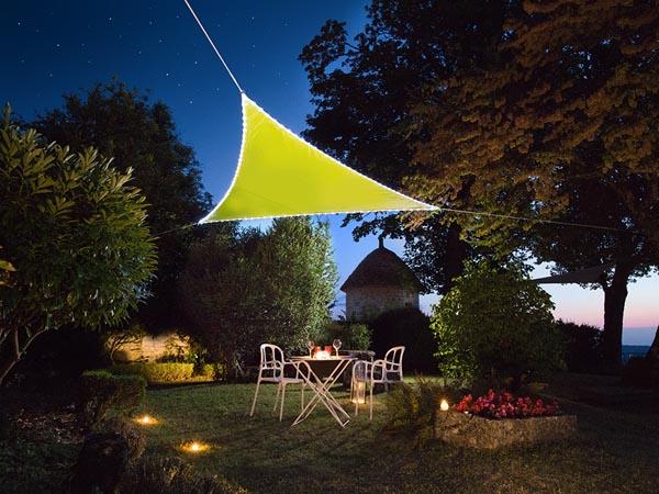 Vela de Sombra Triângulo c/ Rebordo LED (Verde Limão) - PEREL
