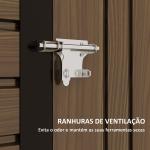 Abrigo de Jardim 190x132x187 cm Abrigo de Ferramentas com 2 Janelas de Ventilação e Porta com Fechadura para Pátio Carvalho