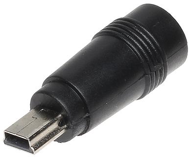 Ficha Adaptadora Mini USB B Macho - DC Femea 2,1/5,5mm
