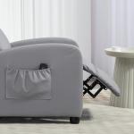 Poltrona de Massagem Reclinável com Controlo Remoto 2 Áreas de Massagem 8 Programas 5 Níveis 68x88x98 cm Cinzento