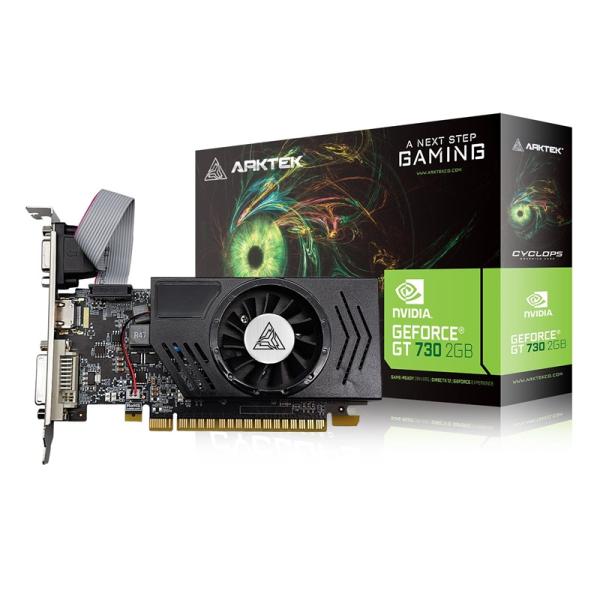 Placa Gráfica Arktek GT730 2GB GDDR3 64Bits Compativel Baixo Perfil 1*VGA 1*HDMI 1*DVI