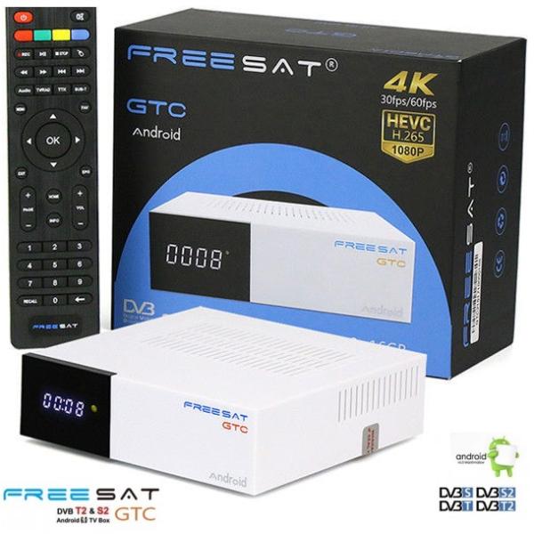 Receptor COMBO 4K (DVB - T2 / S2 / C ISDB - T Android 6.0) 2GB/16GB TV ANDROID - FREESAT