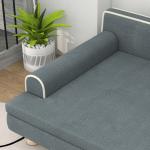Cama Elevada para Cães Grandes e Médios 100x62x32 cm Revestimento em Chenille com Almofada Lavável Cinza Escuro