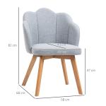 Cadeiras Sala de Jantar Estofada em Linho Sintético com Assento e Encosto Acolchoados Estilo Moderno 58x60x82 cm Azul Claro