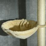 Arranhador para Gatos do Solo ao Teto de 230 - 250 cm com Altura Ajustável Múltiplas Plataformas Rede Bolas Suspensas Bege