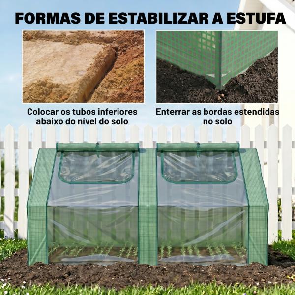 Estufa Pequena Estufa de Exterior com Proteção Dupla Janelas Estufa para Cultivos de Plantas e Flores 180x90x90 cm Verde