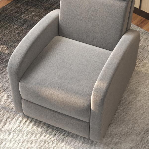Poltrona Relax Reclinável até 160° Poltrona Reclinável Manual com Apoio para os Pés 64x86x102 cm Cinza