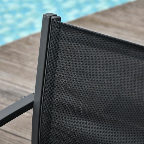 Conjunto de Móveis de Jardim Conjunto de 4 Peças com 2 Poltronas 1 Sofá de 2 Lugares e Mesa de Centro com Tampo de Vidro Preto