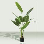 Planta Artificial Decorativa 160 cm Bananeira Artificial com Vaso e Folhas para Interior Casa Sala de Estar Escritório Verde