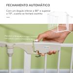 Barreira de Segurança para Animais de Estimação Barreira Dobrável de 5 Painéis com Fechadura Inteligente 300x74,5 cm Branco