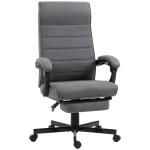 Cadeira de Escritório Giratória Reclinável com Altura Ajustável e Apoio para os Pés Retrátil 68x67x106 - 114 cm Cinza