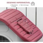 Casota para Cães com Porta Removível Base Elevada 3 Respiradouros e Janela Casota de Cães para Interior e Exterior 59x75x66cm Cinza e Vermelho