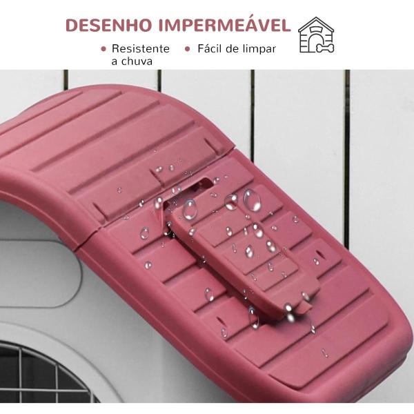 Casota para Cães com Porta Removível Base Elevada 3 Respiradouros e Janela Casota de Cães para Interior e Exterior 59x75x66cm Cinza e Vermelho