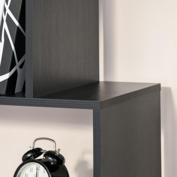 Estante com 6 Prateleiras para Livros em Formato S 80x24x191 cm preto