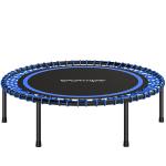 Trampolim de Fitness Adultos Ø114 cm com Estrutura de Aço Reforçada para Treino de Pernas Corpo Azul e Preto