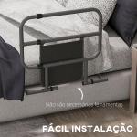 Grade para Cama Adulto Guarda de Segurança para Cama Dobrável com Bolso de Armazenamento 61x66x55 cm Cinza