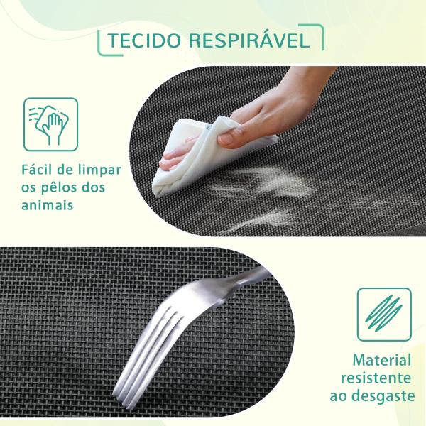 Cama Elevada para Cães e Gatos Cama Transpirável para Animais de Estimação com 130x90x20 cm Preto