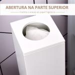 Armário de Casa de Banho Estreito com Orifício para Papel Higiénico e Prateleiras Estilo Moderno 19,5x19,5x65 cm Branco