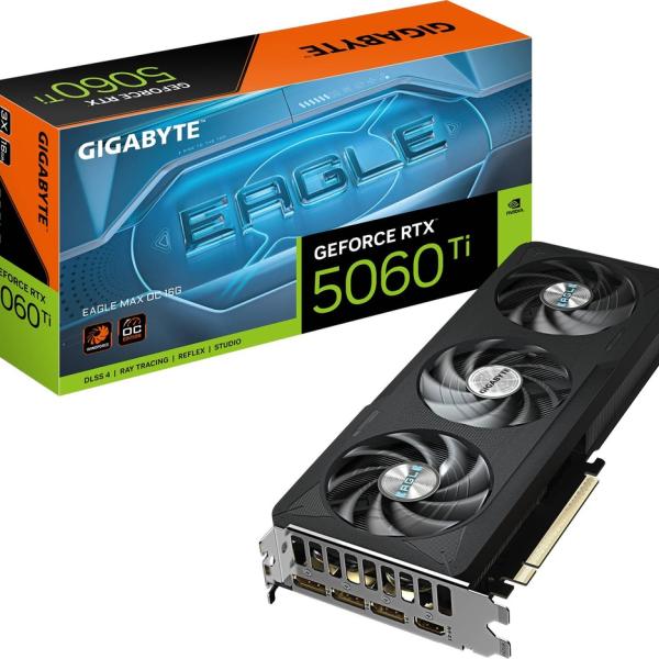 Placa Gráfica NVIDIA GeForce RTX 5060 Ti Blackwell Eagle Max OC 16GB GDDR7 DLSS4 - GIGABYTE