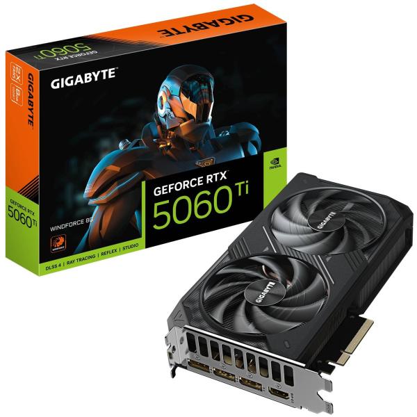Placa Gráfica NVIDIA GeForce RTX 5060 Ti Blackwell Windforce 8G GDDR7 DLSS4 - GIGABYTE