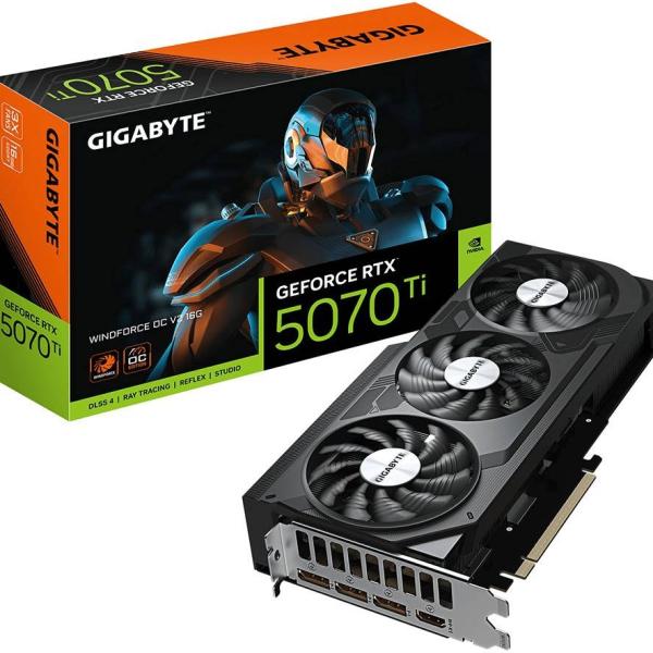 Placa Gráfica NVIDIA GeForce RTX 5070 Ti Blackwell Windforce OC V2 16G GDDR7 DLSS4 - GIGABYTE