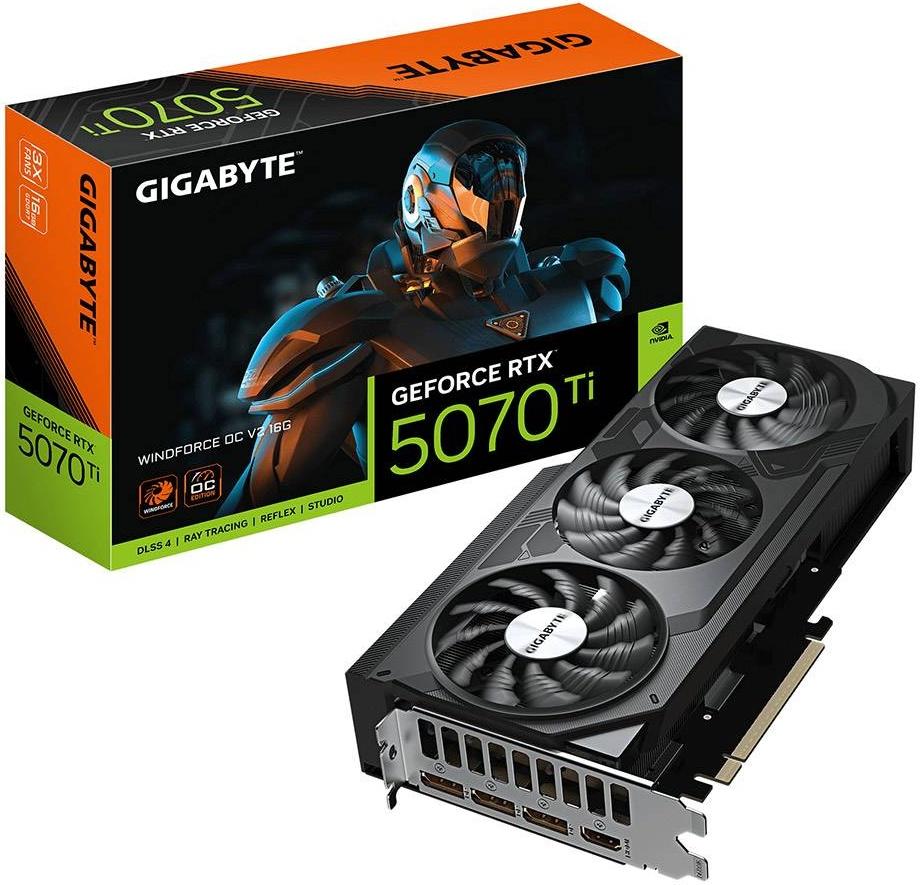 Placa Gráfica NVIDIA GeForce RTX 5070 Ti Blackwell Windforce OC V2 16G GDDR7 DLSS4 - GIGABYTE
