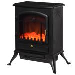 Lareira Elétrica Portátil 1000/2000W com Efeito de Chama Realista Termostato para Ambientes entre 15 - 20m² 45x28x54cm Preto