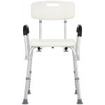 Cadeira para Duche Antiderrapante com Altura Ajustável 47x50x87 cm Branco