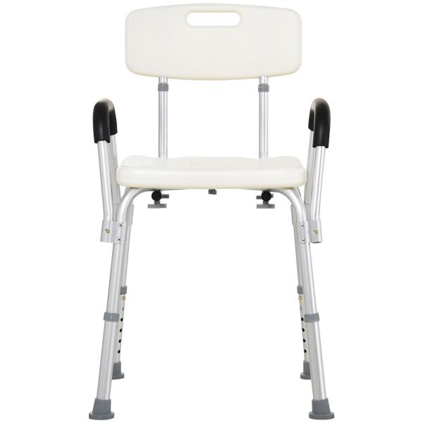 Cadeira para Duche Antiderrapante com Altura Ajustável 47x50x87 cm Branco