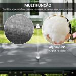 Cama Dobrável de Campismo Praia com Apoio de Cabeça e Bolso Lateral Suporta até 150 kg 187x67x37 cm Cinzento