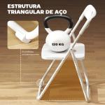 Conjunto de 6 Cadeiras Dobráveis com Encosto Curvo Assento Côncavo com Ventilação 48,5x47x75 cm Branco
