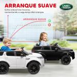 Carro Elétrico para Crianças acima de 3 Anos com Licença Land Rover Discovery Sport Carro Elétrico Infantil com Bateria 12V Controlo Remoto Faróis Buzina e Música 106x65,5x51 cm Branco
