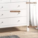 Cómoda com 5 Gavetas com Pés Elevados para Sala e Escritório Estilo Moderno 79x39,5x80,5 cm Branco