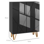 Móvel Sapateira de Entrada Armário Sapateira com Prateleiras Ajustáveis para 15 - 20 Pares de Sapatos 72x31,5x95 cm Preto