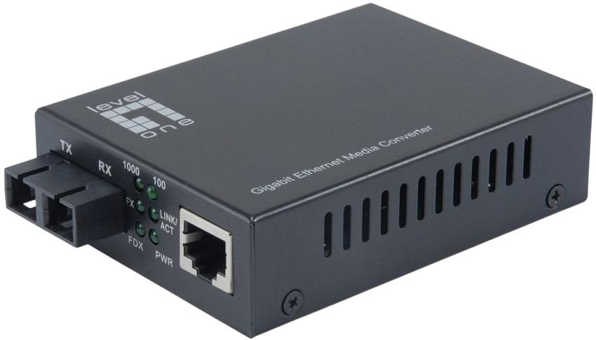 Conversor de Fibra Ótica GVT - 2002 RJ45 p/ SC Gigabit 1310 nm (20km) - LEVELONE