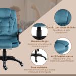 Cadeira de Escritório com 6 Pontos de Massagem Reclinável até 130° com Função de Aquecimento 68x72x110 - 120 cm Azul