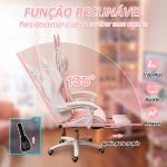Cadeira Gaming Giratória de Couro PU com Altura Ajustável Inclinável 135° Apoio para a Cabeça 65x63x136 - 142 cm Rosa e Preto