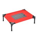 Cama para Animais de Estimação Cama Elevada para Cães Gatos Portátil Tecido Transpirável para Exterior Interior 64x46x18cm Vermelho