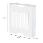 Cobertura Radiador 78x19x82cm Cobertura Radiador de MDF Moderno com Prateleira Carga 10kg e Dispositivo Anti Rolamento para Sala de Estar Dormitório Branco