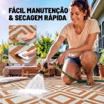 Tapete de Exterior Reversível de Plástico Impermeável para para Varanda Pátio Campismo Praia 182x274cm Marrom e Branco