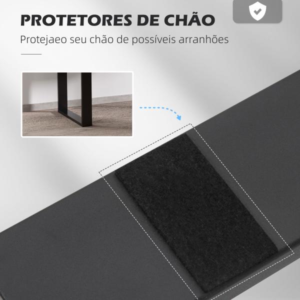 Conjunto de 2 Pés para Mesa de Aço 60x72 cm Pernas Quadradas de Mesa para Móveis de Bricolage Preto