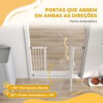 Barreira de Segurança para Cães 74 - 100 cm com Extensões, Montagem por Pressão e Duplo Bloqueio, Branco