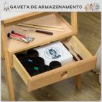 Cavalete de Pintura para Telas de Até 92 cm com Gaveta Altura Ajustável e Estrutura em H 43,5x43x150 - 190 cm Madeira