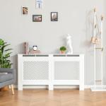 Cobertura para Radiador em MDF com Ripas e Prateleira Superior 151,5x19x82 cm Branco